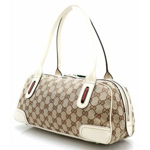 Gucci Tan Khaki Ribbon GG Bag Off-White Line Princy